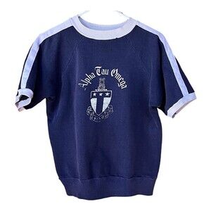Rare True Vintage 60’s Alpha Tau Omega Short Sleeve Fraternity Sweatshirt